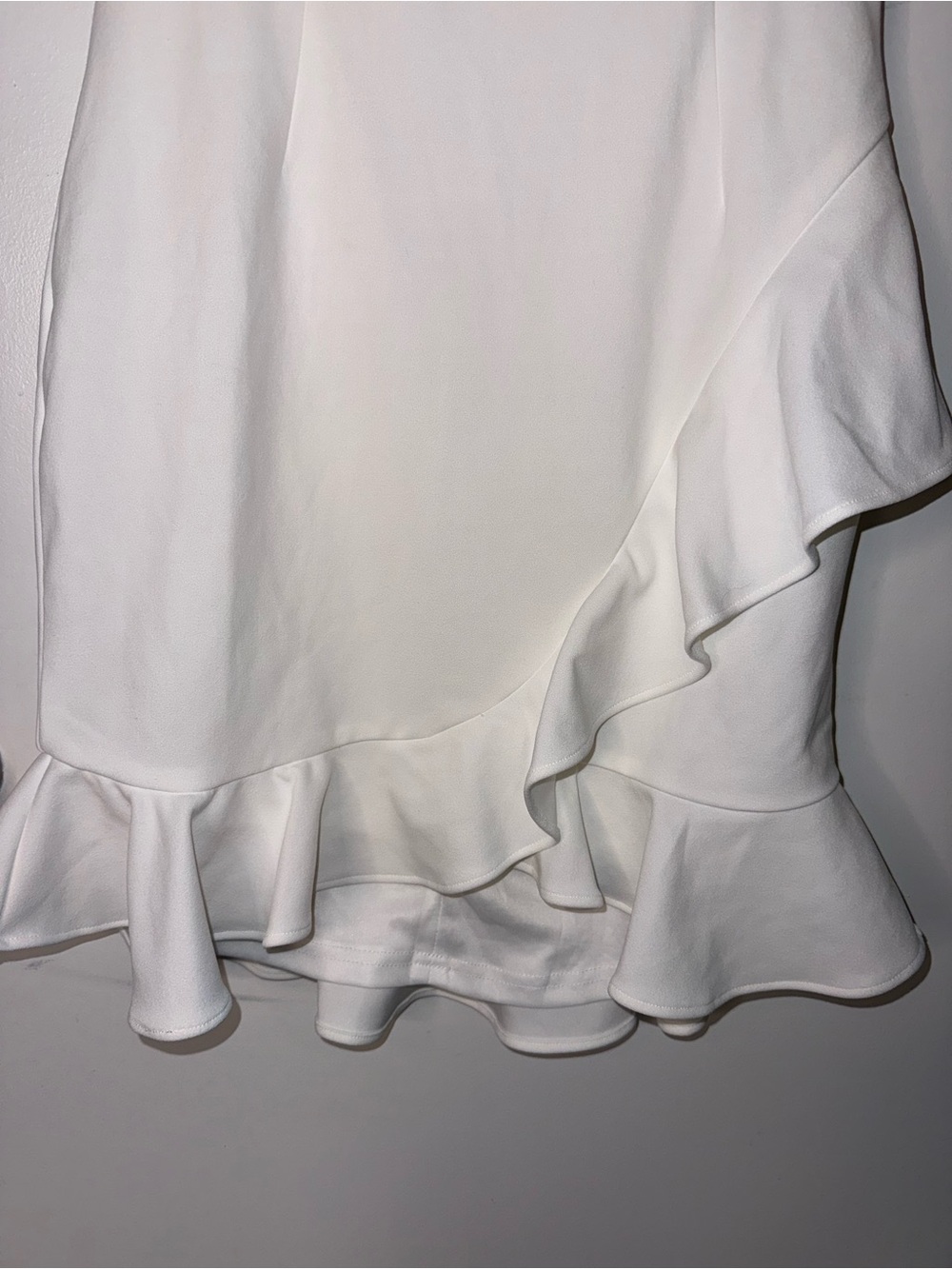 Hello Molly White Strapless Ruffle Hem Mini Dress Coquette Bridal Bachelorette - Picture 5 of 8